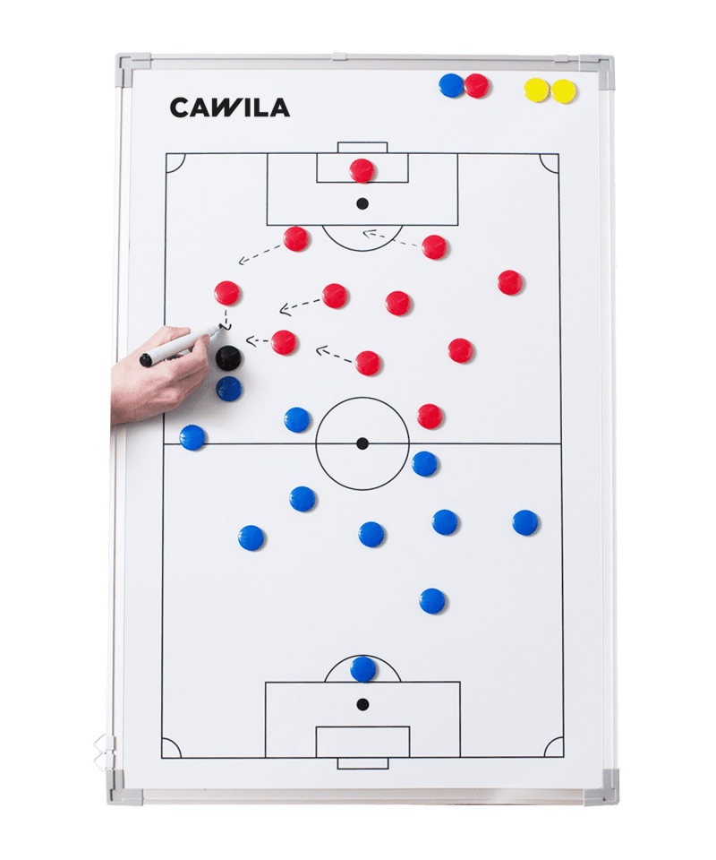 Cawila Taktikboard 45x60 cm | Fußball Taktiktafel inkl. Tasche und Magnete