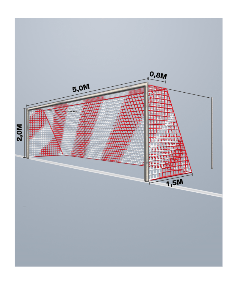 Cawila Tornetz 5,15x2,05m | Tiefe 0,8x1,5m | Maschenweite 12cm | Stärke 4mm | blau/gelb