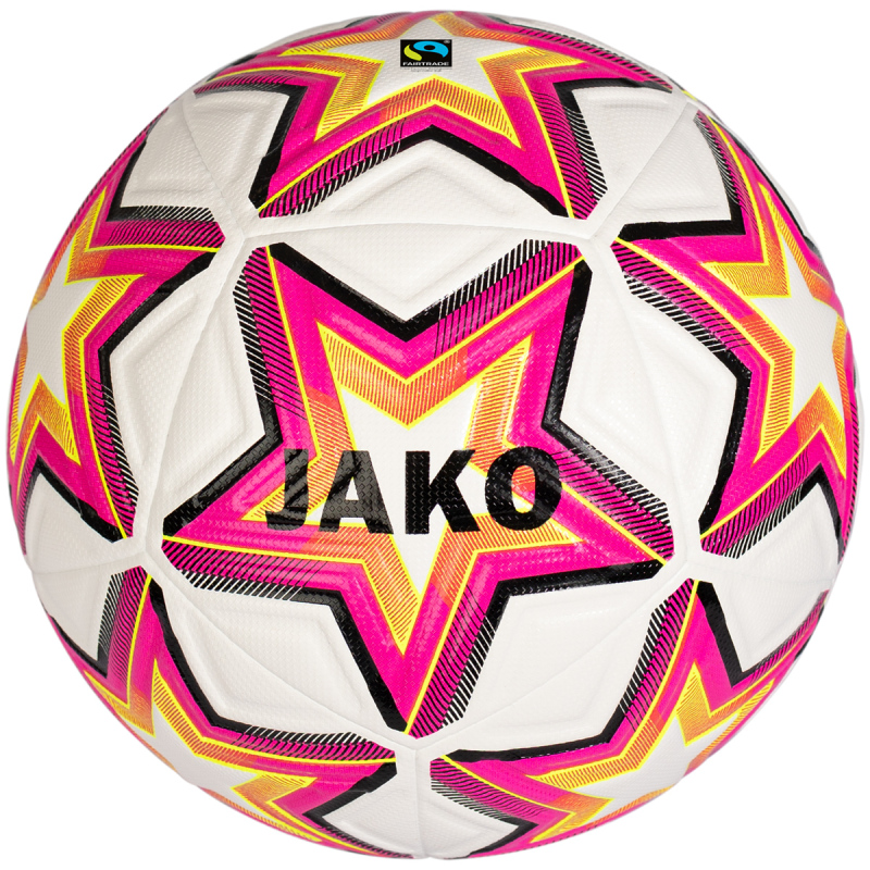 Jako Ballpaket 10x Trainingsball World weiß/pink/schwarz inkl. Ballsack | Größe 5