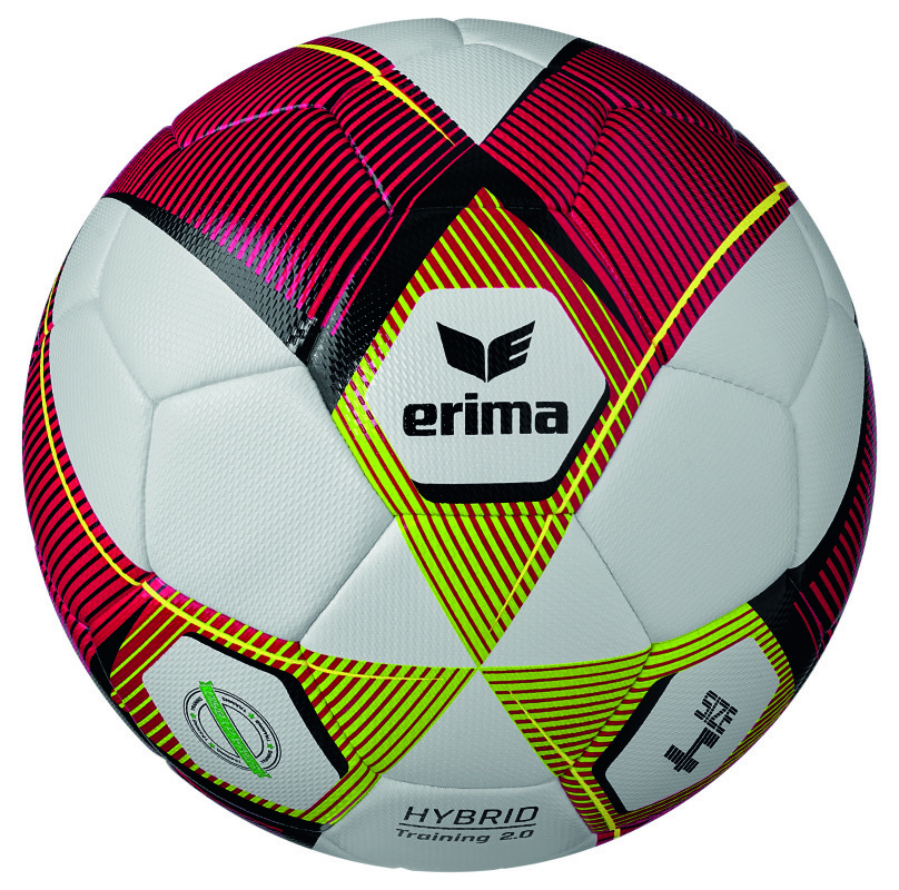 Erima Fußball Ballpaket 10x HYBRID Training 2.0 rot lime inkl. Ballsack | Größe 4