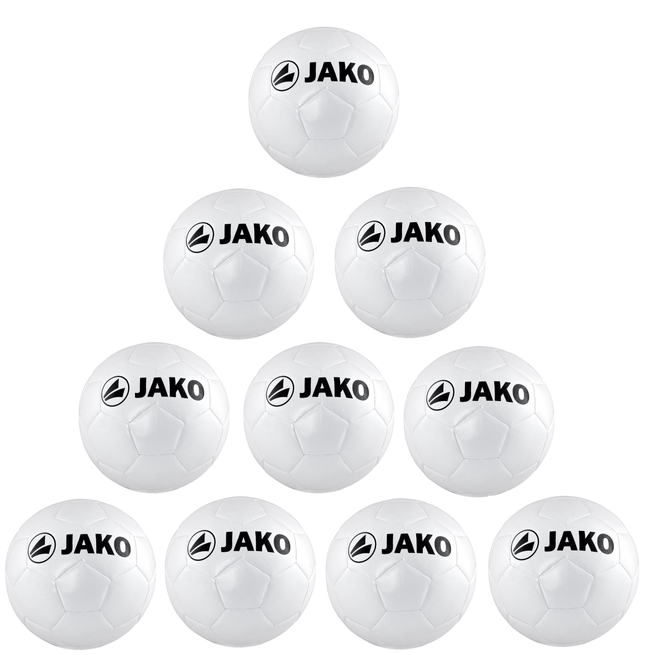 Jako 10x Ballpaket Trainingsball Classic weiß inkl. Ballsack | Größe 5